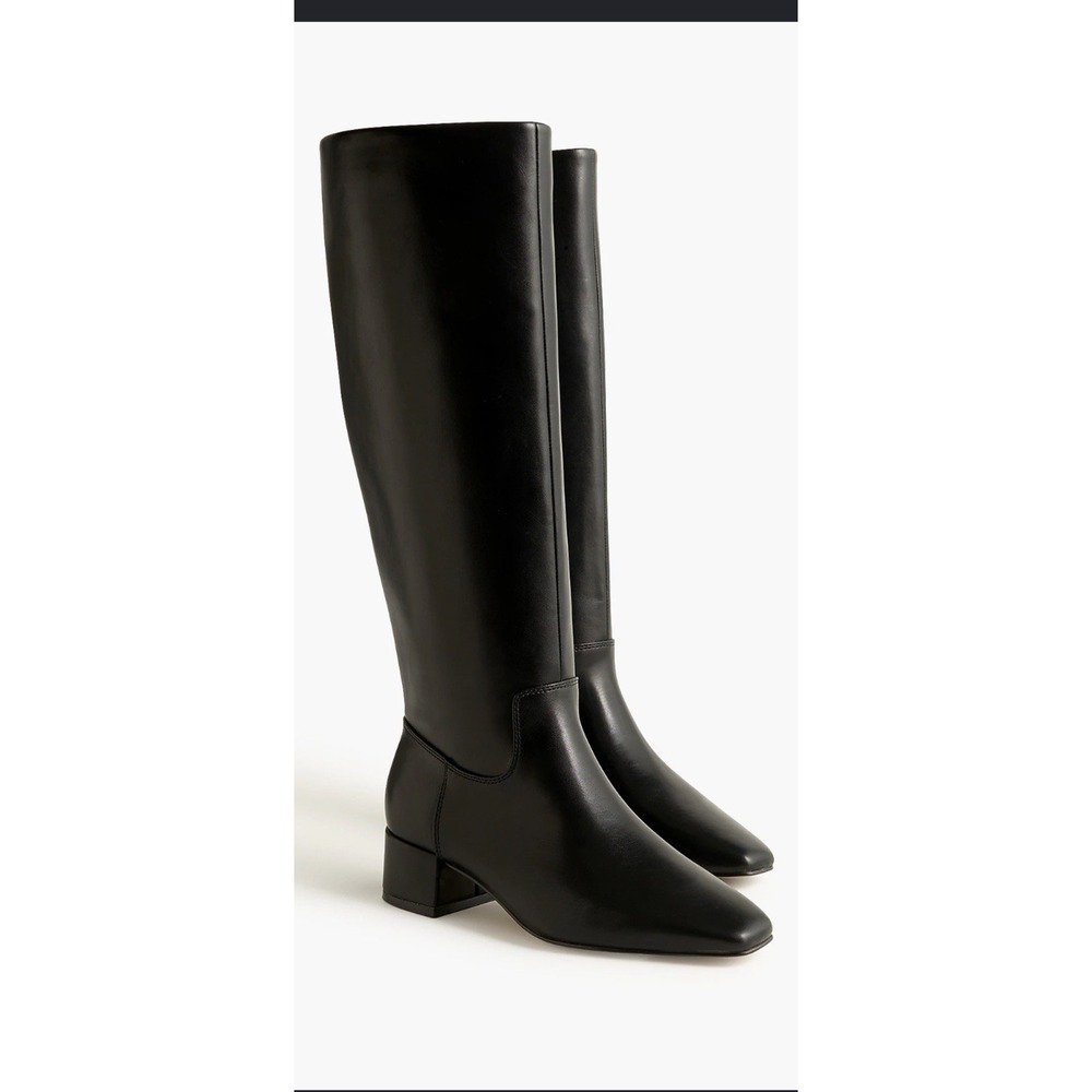 J. Crew Piper Square-Toe Knee-High Boots Black Size 6.5 New